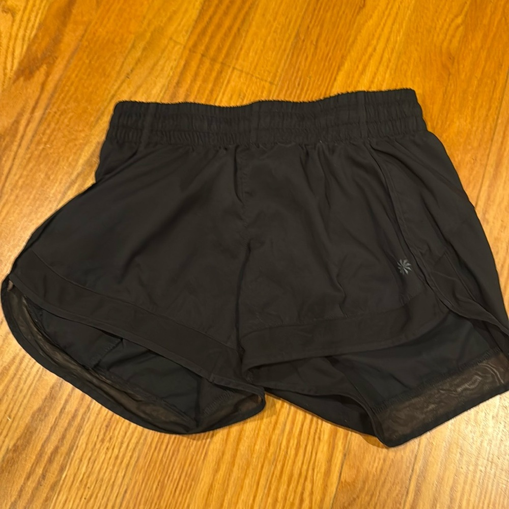 black athletic shorts